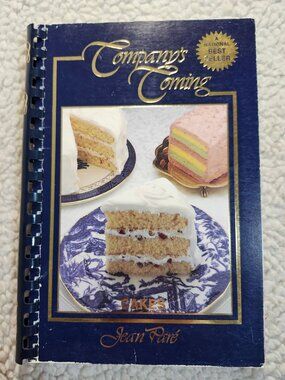 Companys Coming Cakes Cookbook Jean Pare 1990 First Edition Spiral-Bound Recipes